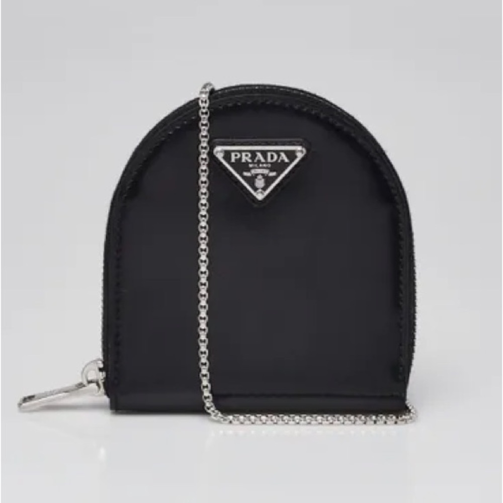 Prada Black Mini Bag with Dome Shape and Silver Zipper